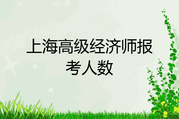 上海高级经济师报考人数