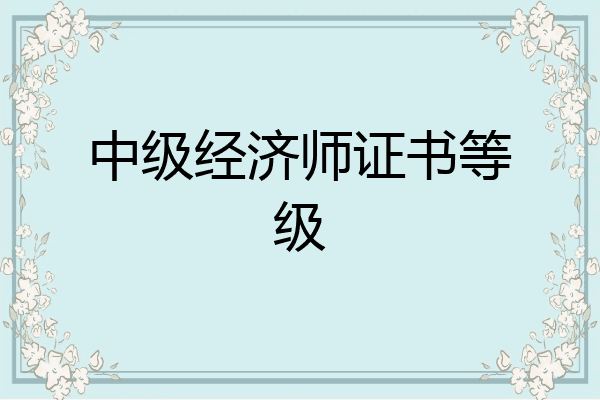 中级经济师证书等级