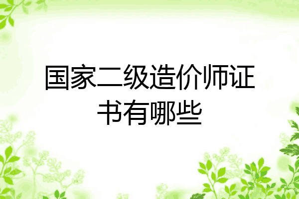 国家二级造价师证书有哪些