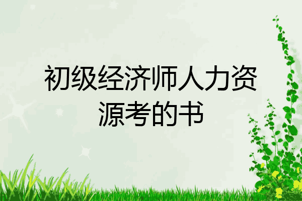 初级经济师人力资源考的书