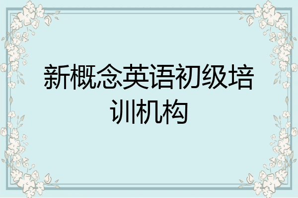 新概念英语初级培训机构