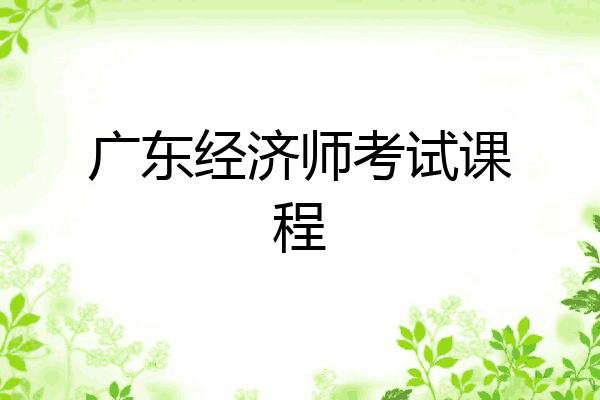 广东经济师考试课程
