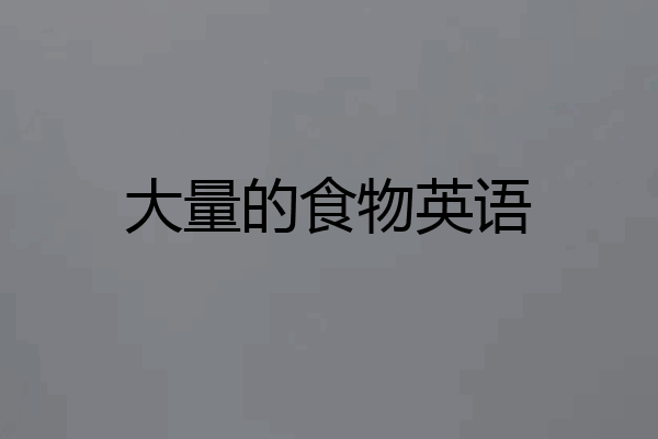 大量的食物英语