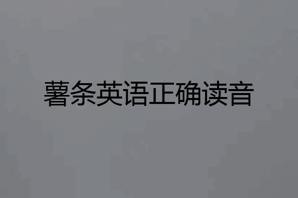 薯条英语正确读音