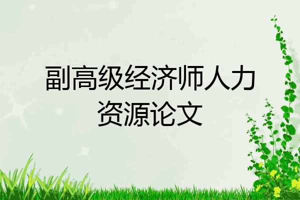 副高级经济师人力资源论文