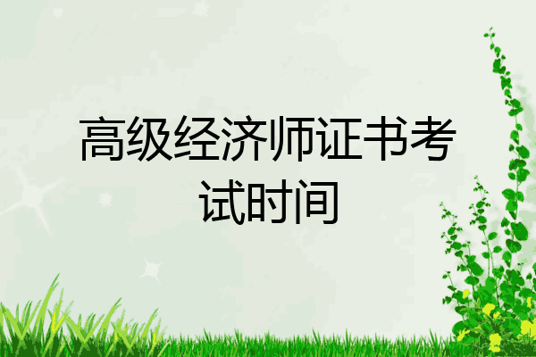 高级经济师证书考试时间