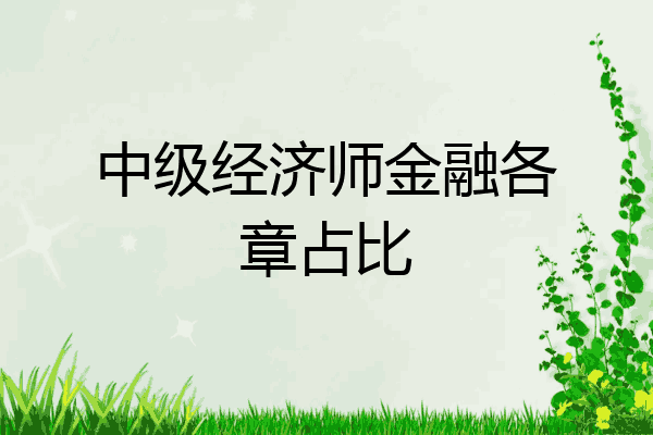中级经济师金融各章占比