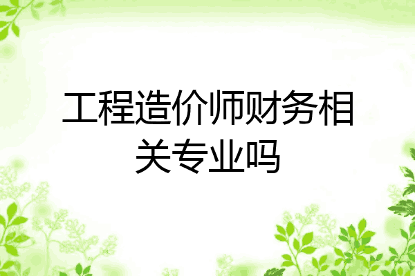 工程造价师财务相关专业吗