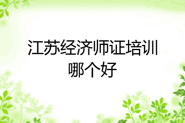 江苏经济师证培训哪个好