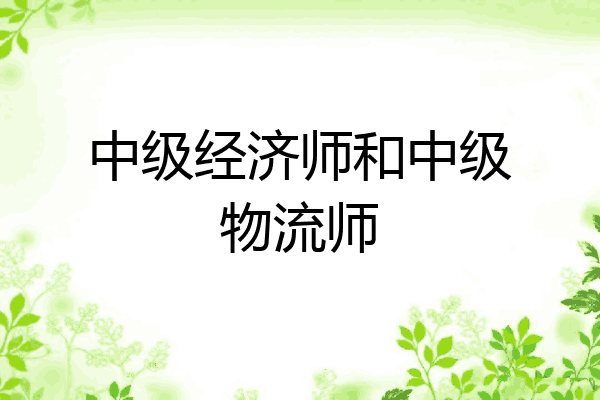 中级经济师和中级物流师