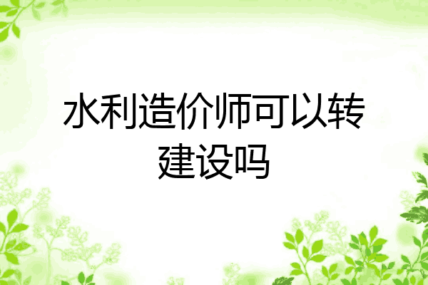 水利造价师可以转建设吗