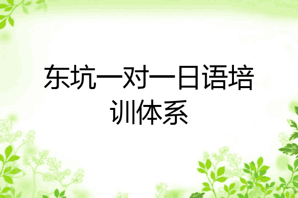 东坑一对一日语培训体系