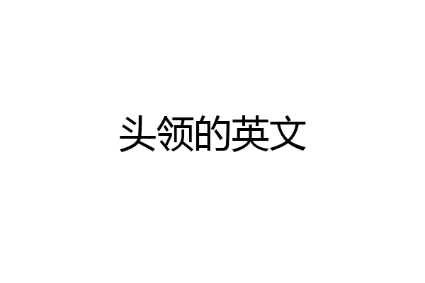 头领的英文