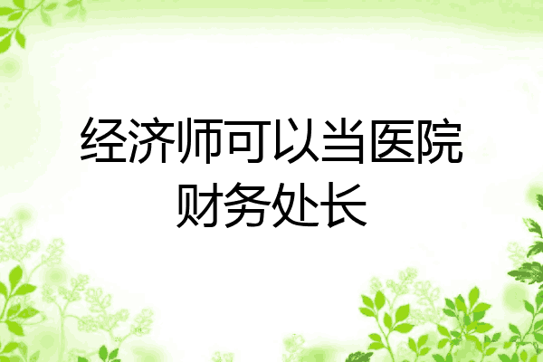 经济师可以当医院财务处长