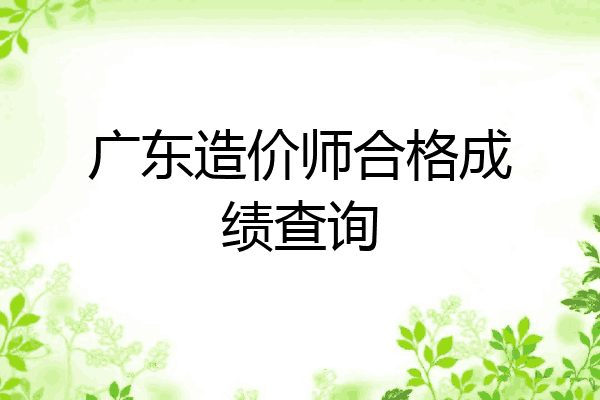 广东造价师合格成绩查询