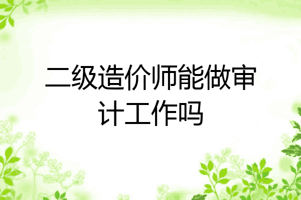 二级造价师能做审计工作吗