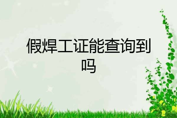 假焊工证能查询到吗