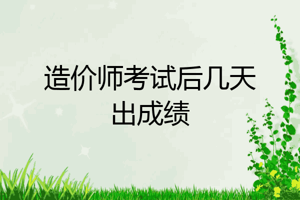 造价师考试后几天出成绩