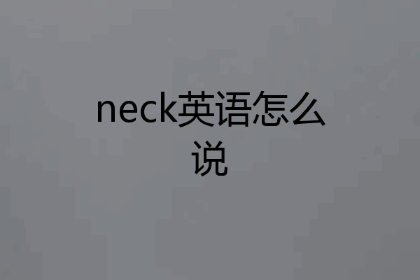 neck英语怎么说