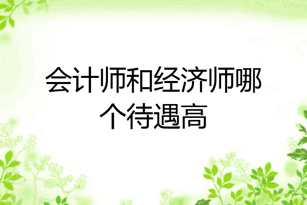 会计师和经济师哪个待遇高
