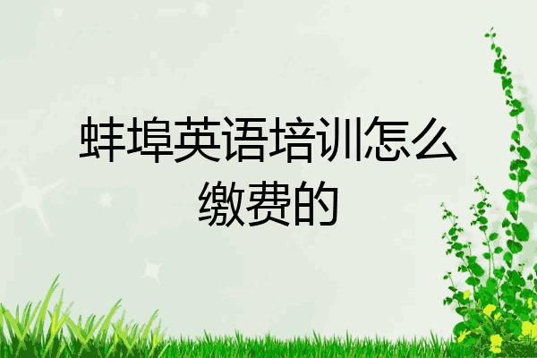 蚌埠英语培训怎么缴费的