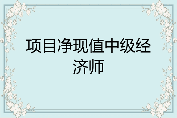 项目净现值中级经济师