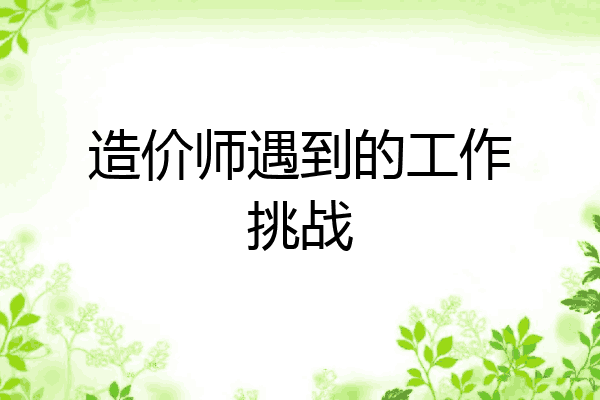 造价师遇到的工作挑战