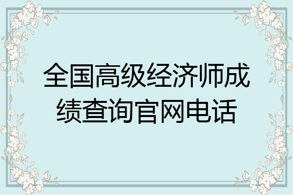 全国高级经济师成绩查询官网电话