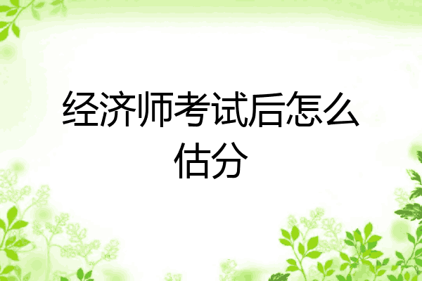 经济师考试后怎么估分