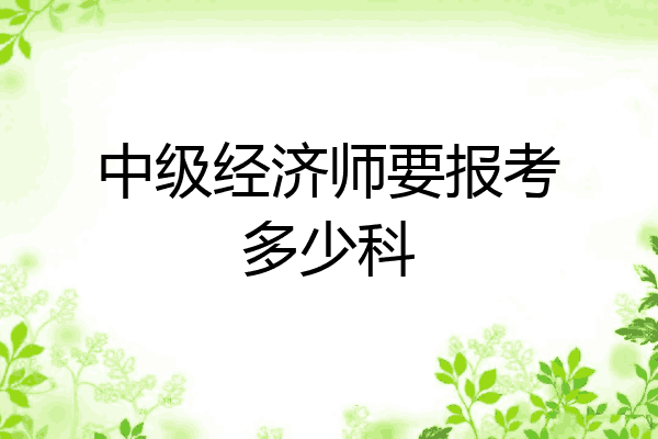 中级经济师要报考多少科