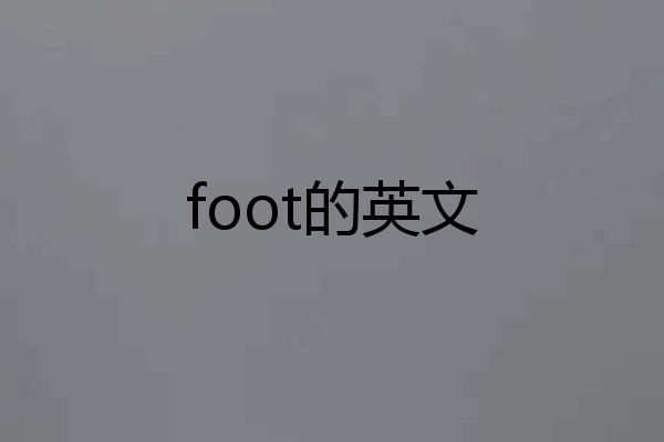 foot的英文