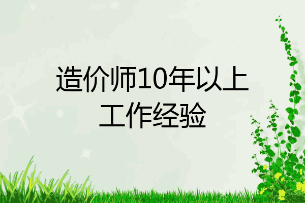 造价师10年以上工作经验