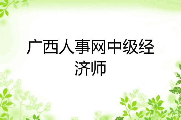 广西人事网中级经济师