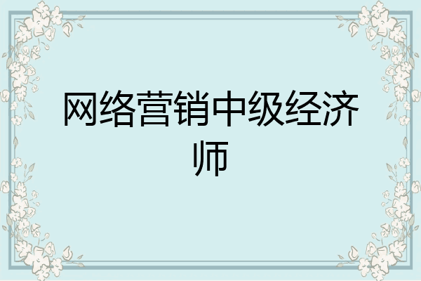 网络营销中级经济师