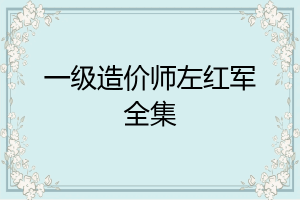 一级造价师左红军全集