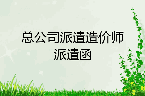 总公司派遣造价师派遣函