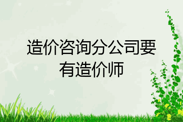 造价咨询分公司要有造价师