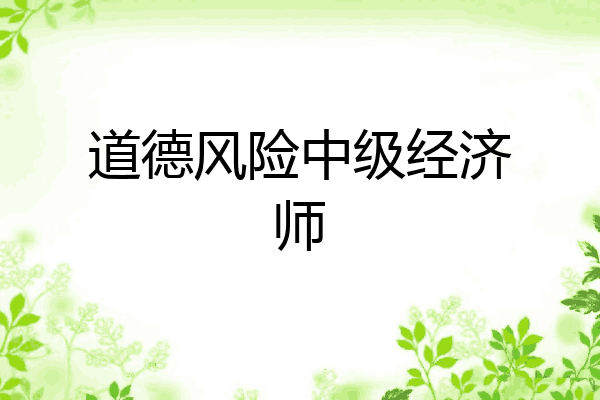 道德风险中级经济师