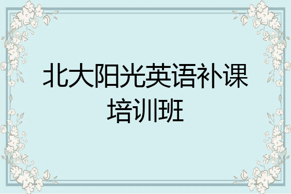 北大阳光英语补课培训班