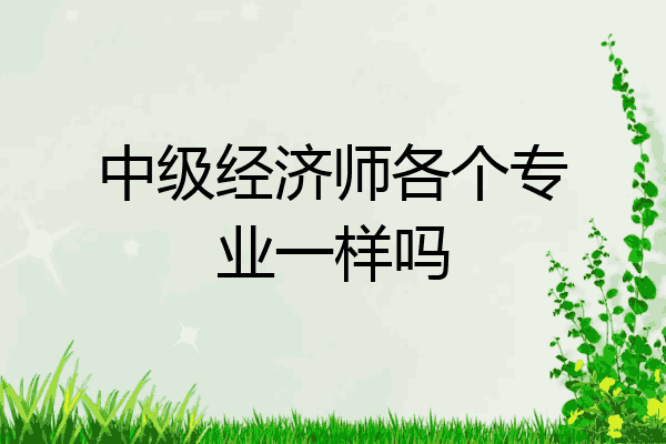 中级经济师各个专业一样吗