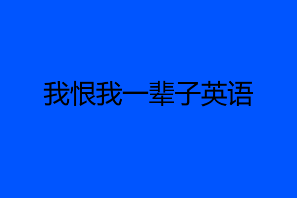 我恨我一辈子英语