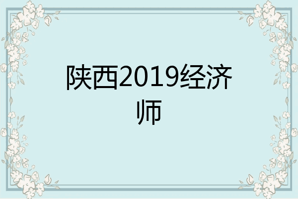 陕西2019经济师