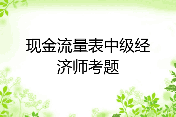现金流量表中级经济师考题