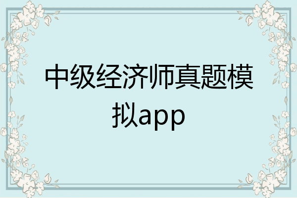 中级经济师真题模拟app