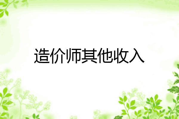 造价师其他收入