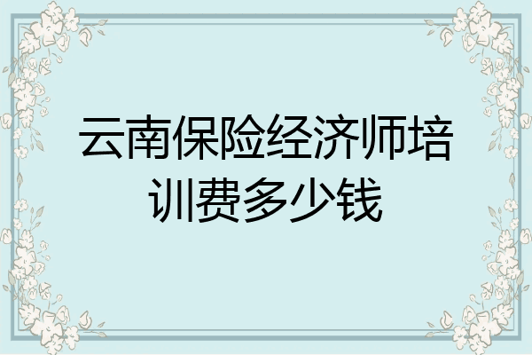 云南保险经济师培训费多少钱