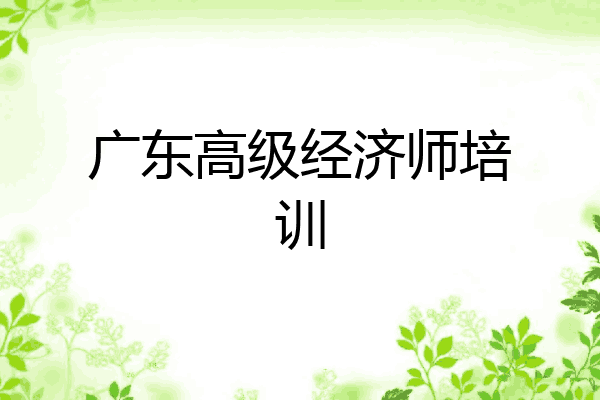广东高级经济师培训