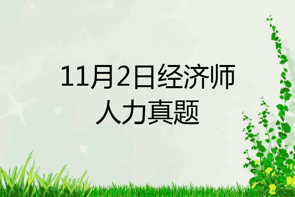 11月2日经济师人力真题