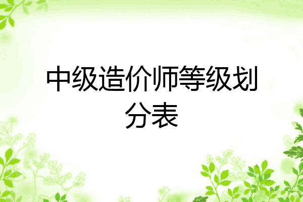 中级造价师等级划分表