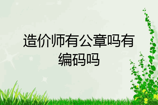 造价师有公章吗有编码吗